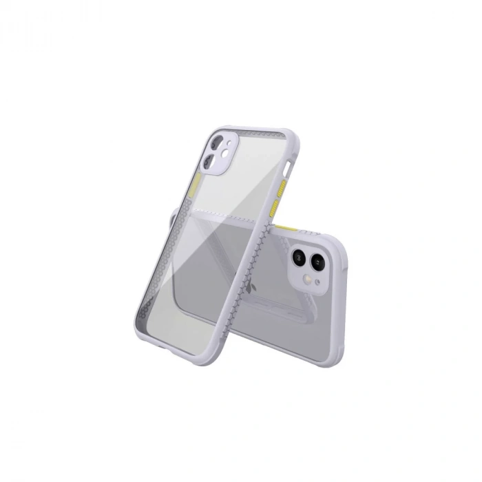 Newface iPhone 12 Mini Kılıf Miami Şeffaf Silikon - Lila