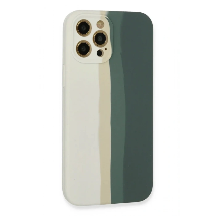 Newface iPhone 12 Pro Kılıf Ebruli Lansman Silikon - Beyaz-Gri