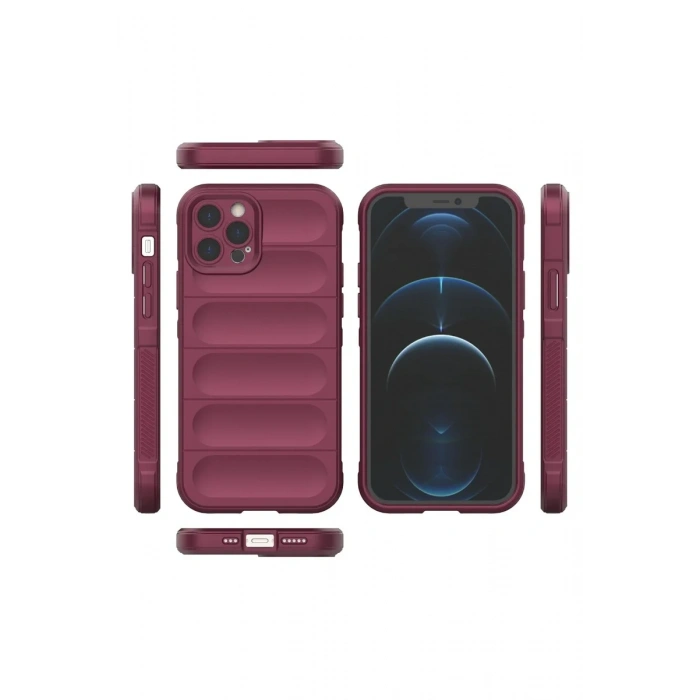Newface iPhone 12 Pro Kılıf Optimum Silikon - Bordo