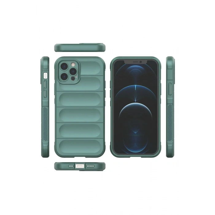 Newface iPhone 12 Pro Kılıf Optimum Silikon - Koyu Yeşil