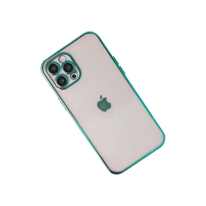 Newface iPhone 12 Pro Kılıf Razer Lensli Silikon - Yeşil