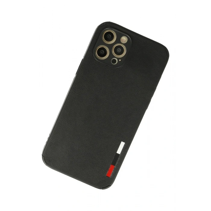 Newface iPhone 12 Pro Max Kılıf Loop Deri Silikon - Siyah