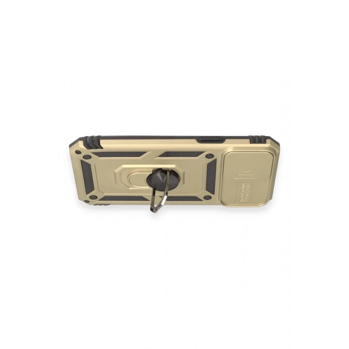 Newface iPhone 12 Pro Max Kılıf Pars Lens Yüzüklü Silikon - Gold