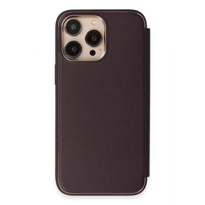 Newface iPhone 13 Pro Kılıf Dolpin Kapaklı - Derin Mor