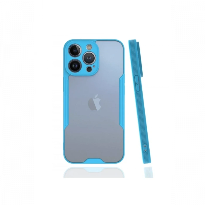 Newface iPhone 13 Pro Kılıf Platin Silikon - Mavi
