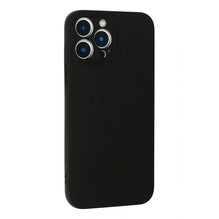 Newface iPhone 13 Pro Max Kılıf Nano içi Kadife Silikon - Siyah
