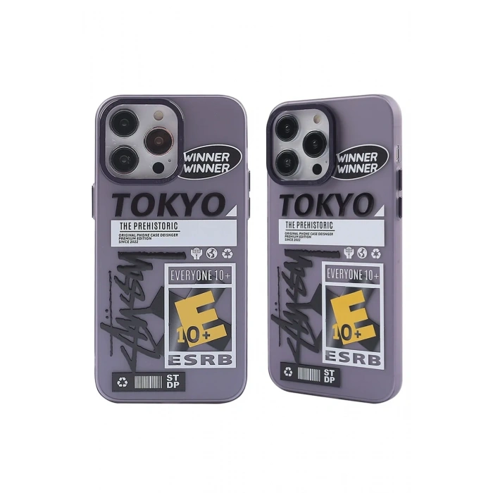 Newface iPhone 13 Pro Max Kılıf Prada Desenli Kapak - Prada Mor - 2