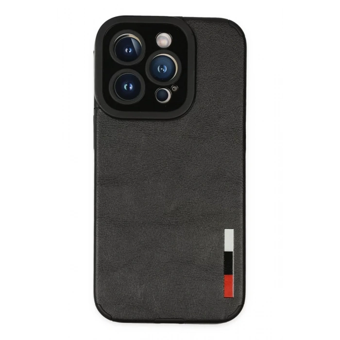Newface iPhone 14 Pro Kılıf Loop Deri Silikon - Siyah