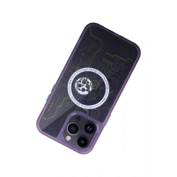 Newface iPhone 14 Pro Kılıf Magic Magneticsafe Silikon - Derin Mor