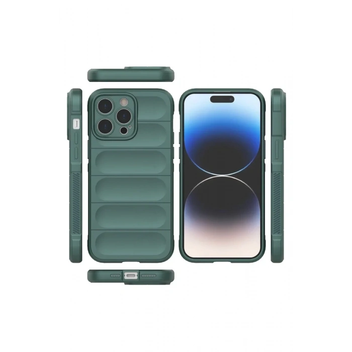 Newface iPhone 14 Pro Kılıf Optimum Silikon - Koyu Yeşil