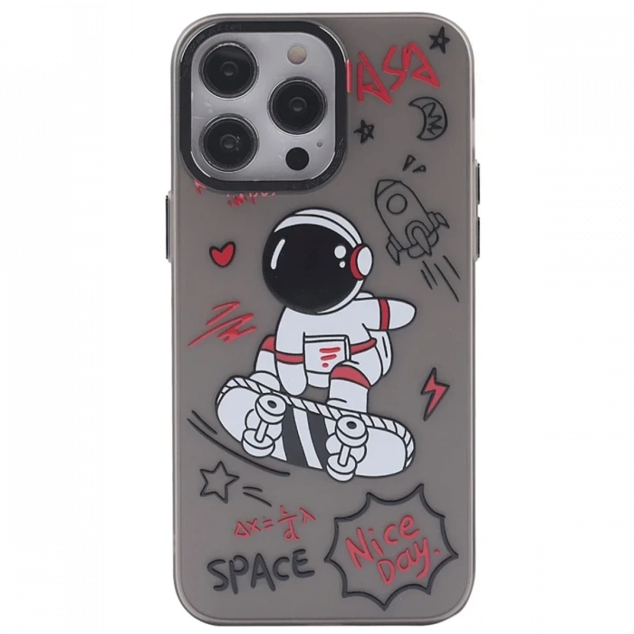 Newface iPhone 14 Pro Kılıf Prada Desenli Kapak - Prada Siyah - 1
