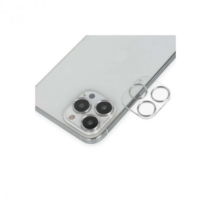 Newface iPhone 14 Pro Max Band Metal Kamera Lens - Gümüş