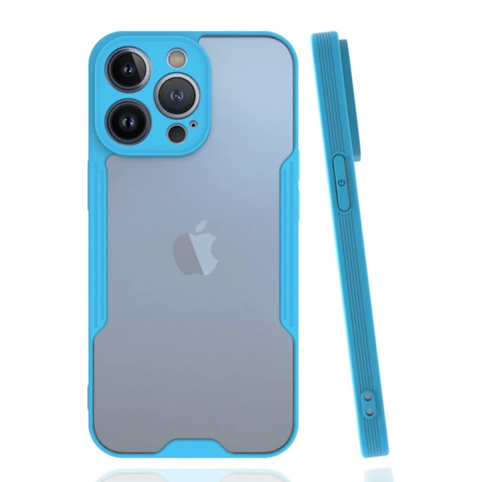 Newface iPhone 14 Pro Max Kılıf Platin Silikon - Mavi