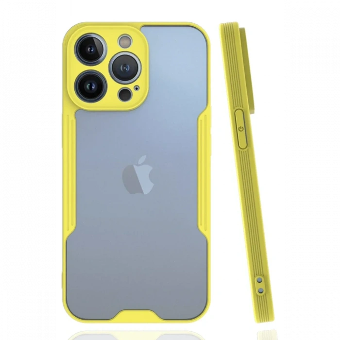 Newface iPhone 14 Pro Max Kılıf Platin Silikon - Sarı