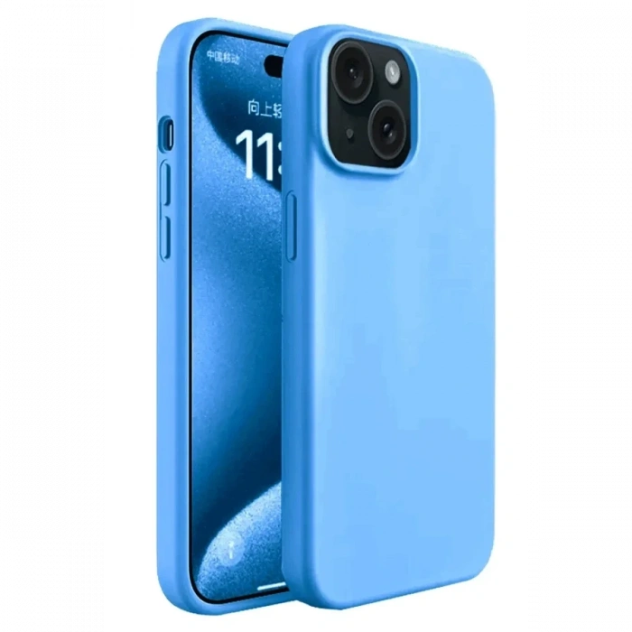 Newface iPhone 15 Kılıf First Silikon - Mavi