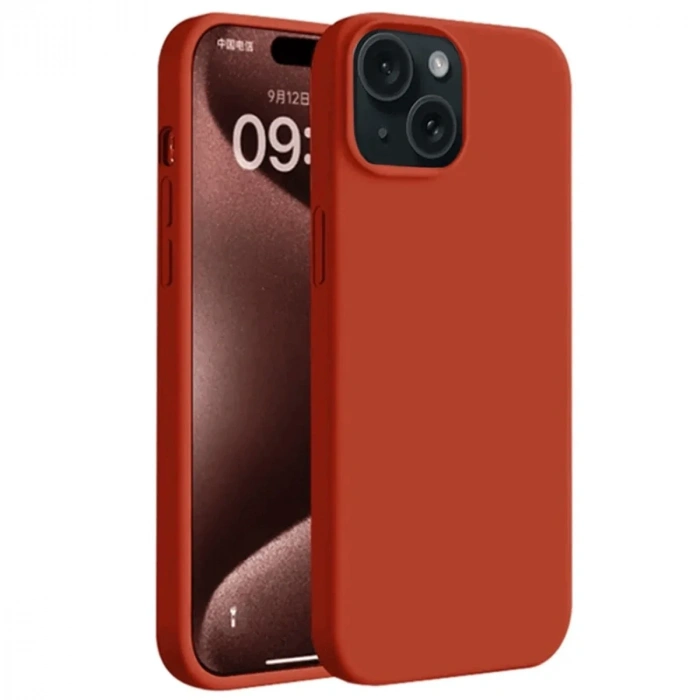Newface iPhone 15 Plus Kılıf First Silikon - Kırmızı