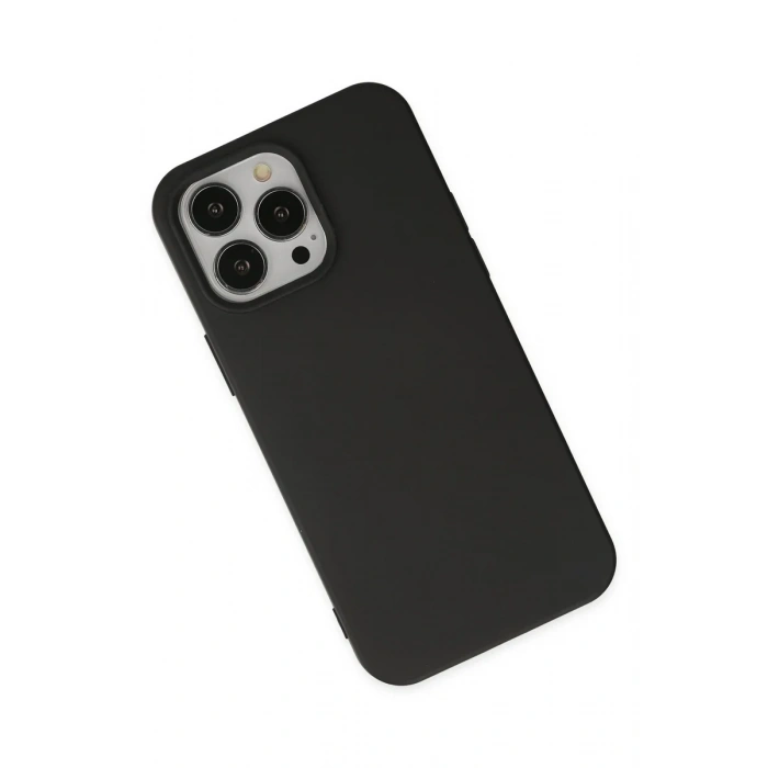 Newface iPhone 15 Pro Kılıf Nano içi Kadife Silikon - Siyah