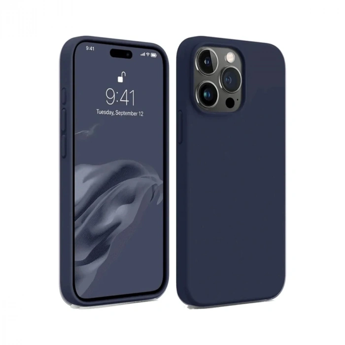 Newface iPhone 15 Pro Max Kılıf First Silikon - Lacivert