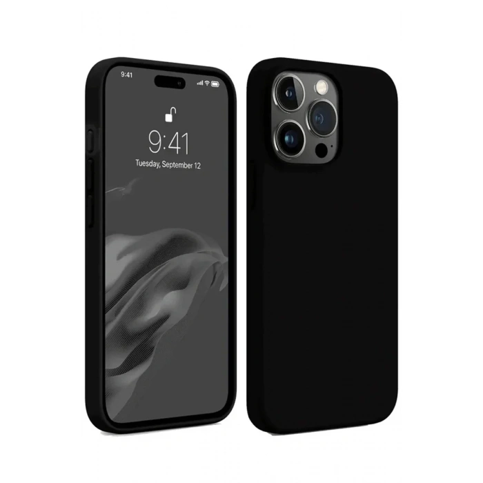 Newface iPhone 15 Pro Max Kılıf First Silikon - Siyah