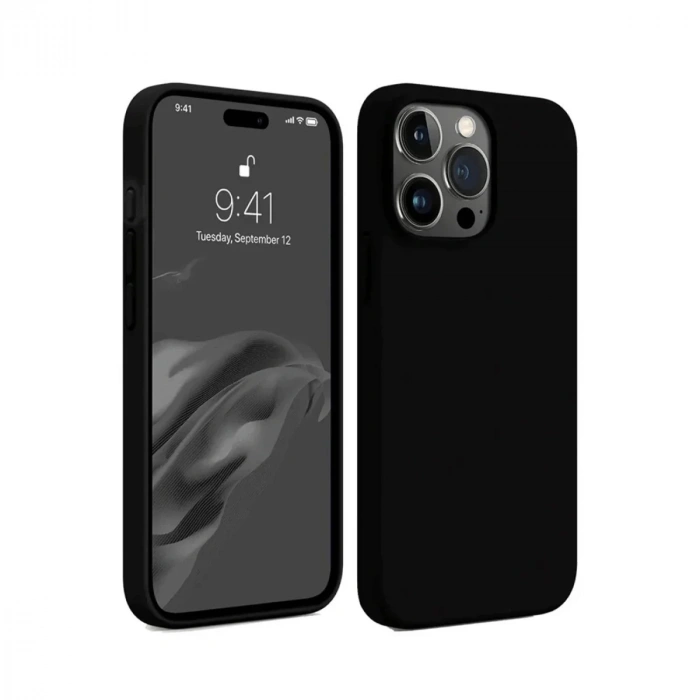 Newface iPhone 15 Pro Max Kılıf First Silikon - Siyah