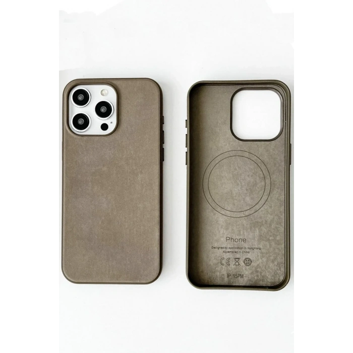 Newface iPhone 15 Pro Max Kılıf Karen Magsafe Kapak - Kahverengi