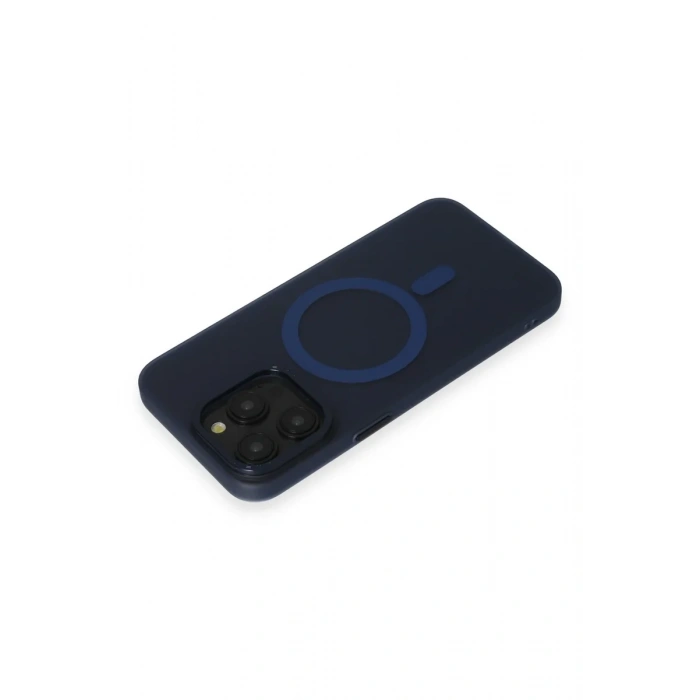 Newface iPhone 15 Pro Max Kılıf Lodos Magneticsafe Mat Kapak - Mavi