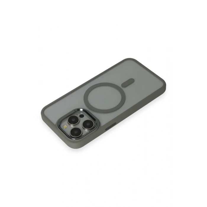 Newface iPhone 15 Pro Max Kılıf Room Magneticsafe Silikon - Gri
