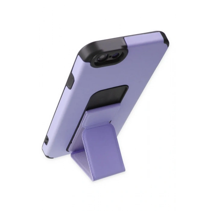 Newface iPhone 6 Kılıf Mega Standlı Silikon - Lila