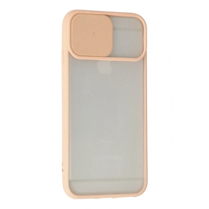 Newface iPhone 6 Kılıf Palm Buzlu Kamera Sürgülü Silikon - Pembe