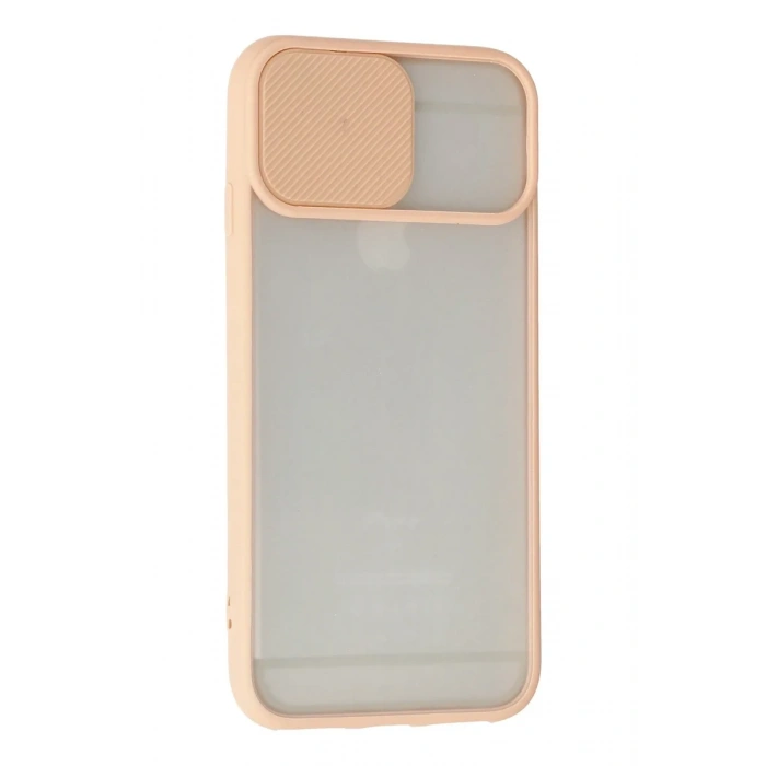 Newface iPhone 6 Plus Kılıf Palm Buzlu Kamera Sürgülü Silikon - Pembe