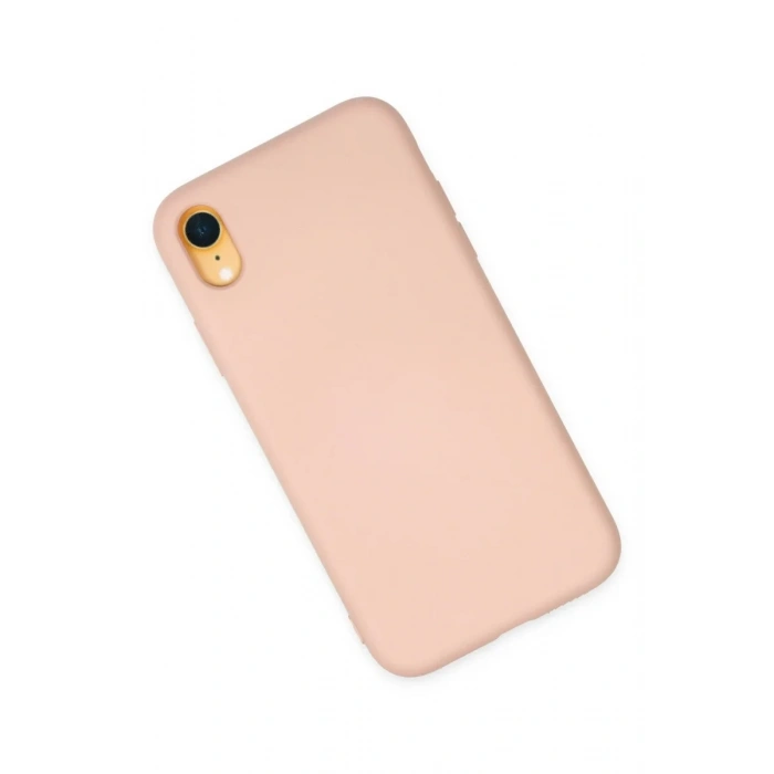 Newface iPhone XR Kılıf Nano içi Kadife Silikon - Pudra