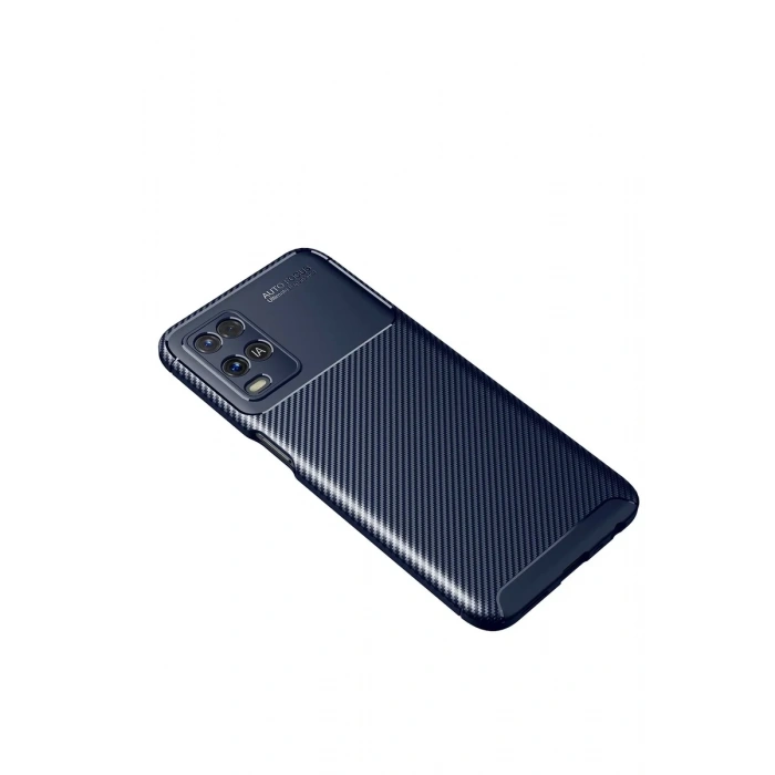 Newface Oppo A54 4G Kılıf Auto Focus Karbon Kapak - Lacivert