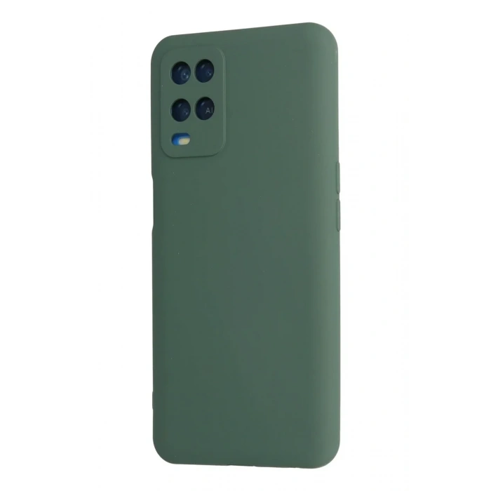 Newface Oppo A54 4G Kılıf Nano içi Kadife Silikon - Koyu Yeşil