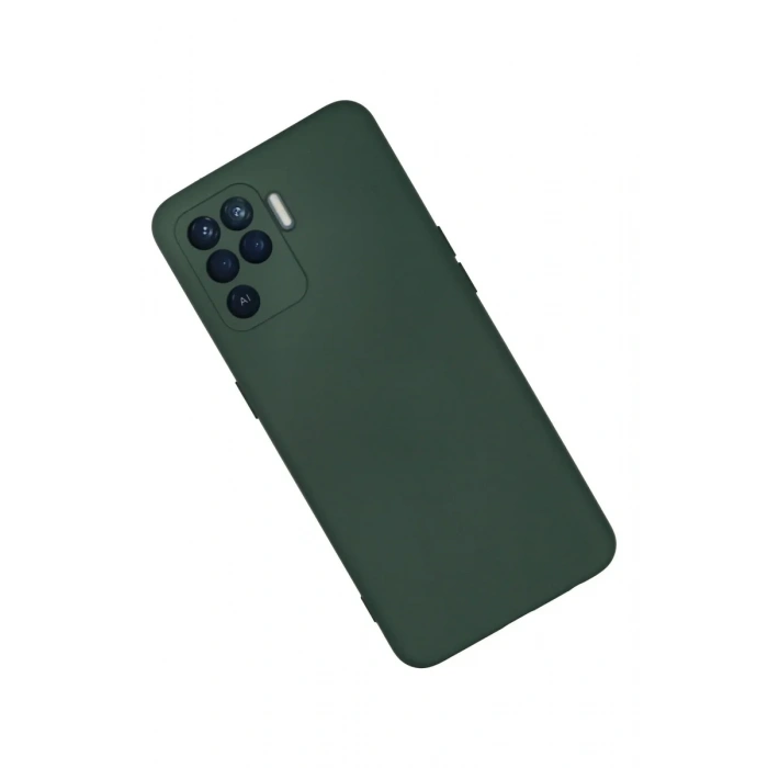 Newface Oppo Reno 5 Lite Kılıf Nano içi Kadife Silikon - Koyu Yeşil