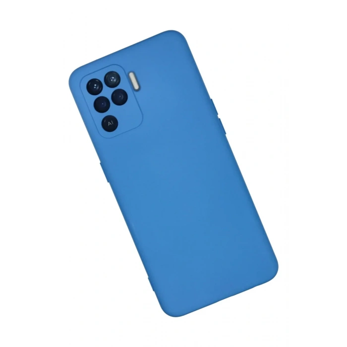 Newface Oppo Reno 5 Lite Kılıf Nano içi Kadife Silikon - Mavi