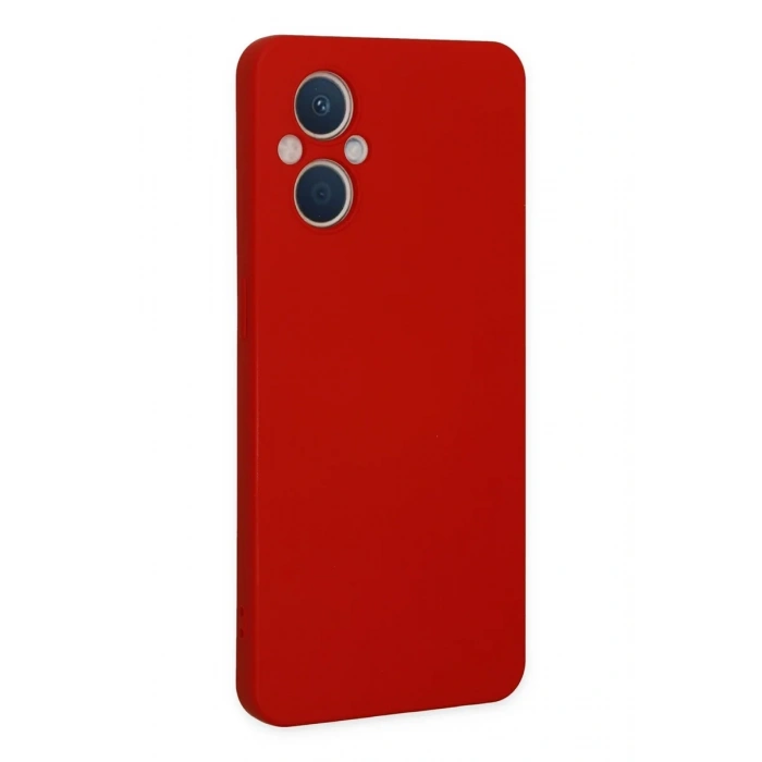 Newface Oppo Reno 7 Lite Kılıf Nano içi Kadife Silikon - Kırmızı