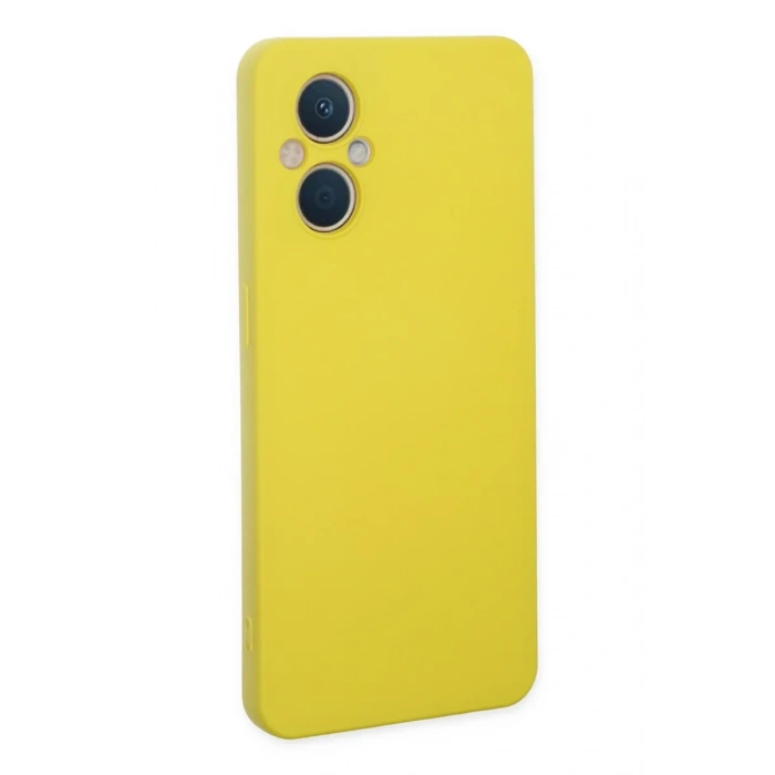 Newface Oppo Reno 7 Lite Kılıf Nano içi Kadife Silikon - Sarı