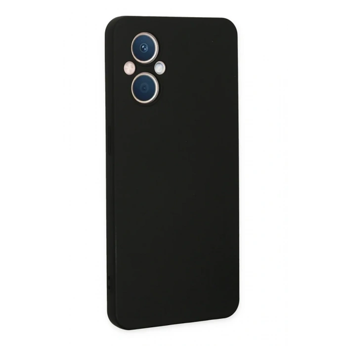 Newface Oppo Reno 7 Lite Kılıf Nano içi Kadife Silikon - Siyah