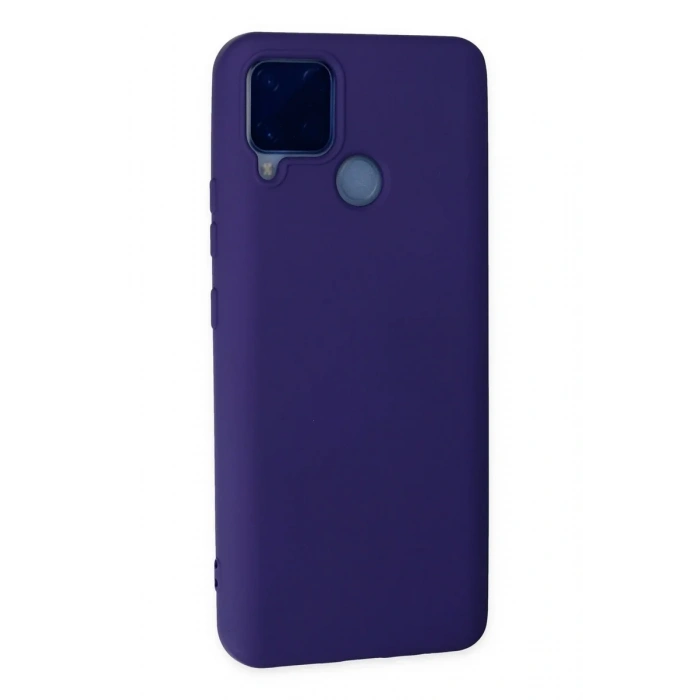 Newface Realme C15 Kılıf Nano içi Kadife Silikon - Mor