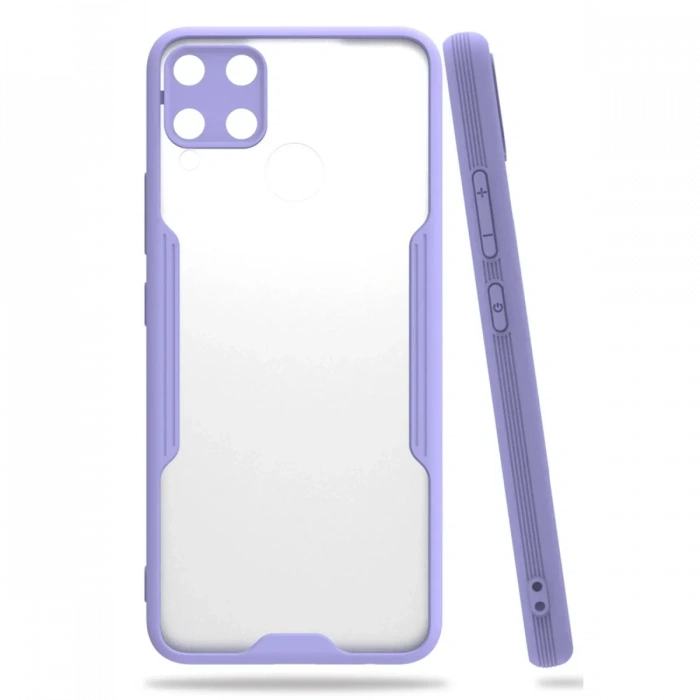 Newface Realme C15 Kılıf Platin Silikon - Lila