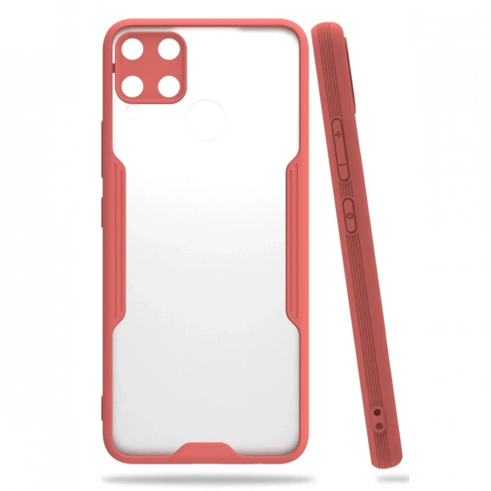 Newface Realme C15 Kılıf Platin Silikon - Pembe