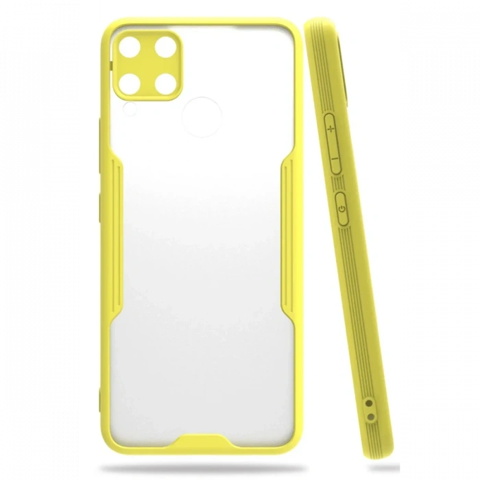 Newface Realme C15 Kılıf Platin Silikon - Sarı