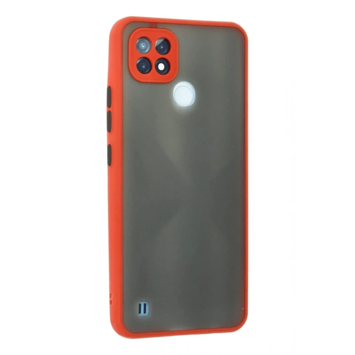 Newface Realme C21 Kılıf Montreal Silikon Kapak - Kırmızı