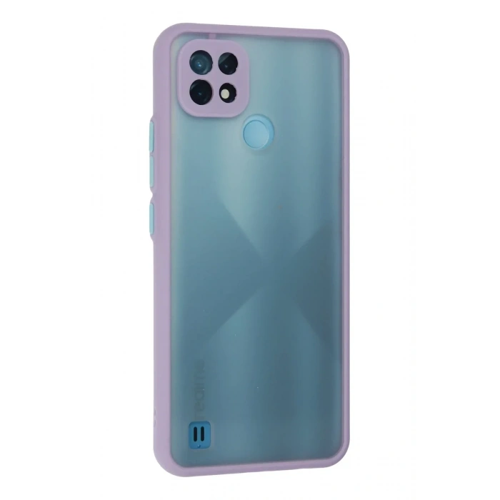 Newface Realme C21 Kılıf Montreal Silikon Kapak - Mor
