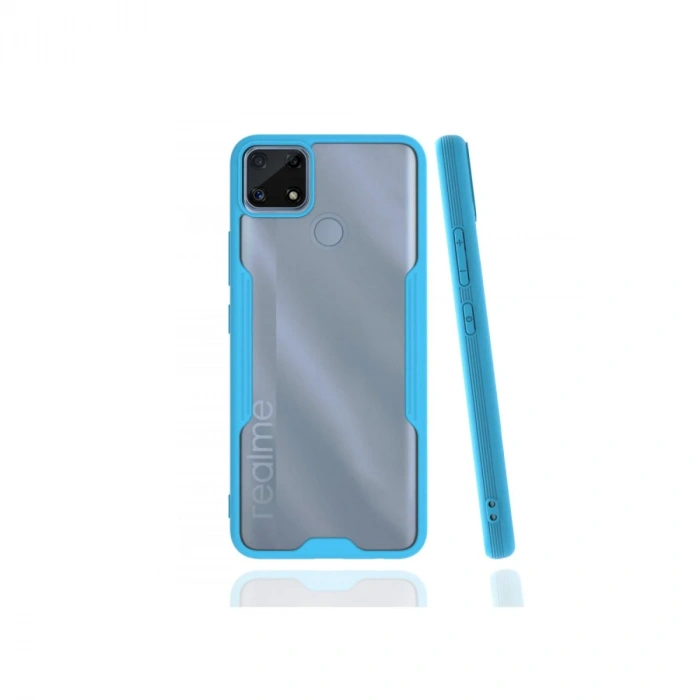 Newface Realme C25 Kılıf Platin Silikon - Mavi