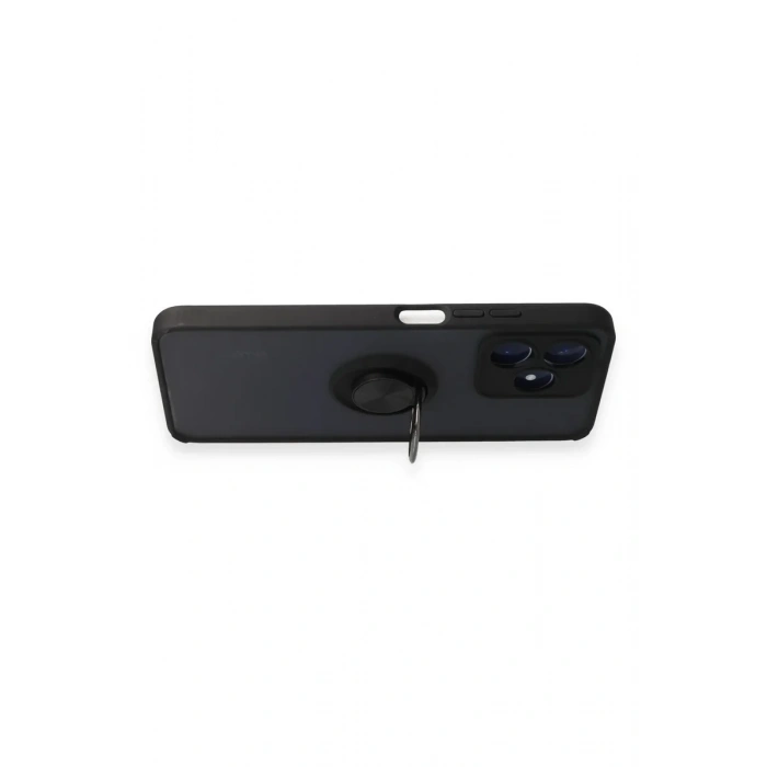 Newface Realme C53 Kılıf Montreal Yüzüklü Silikon Kapak - Siyah