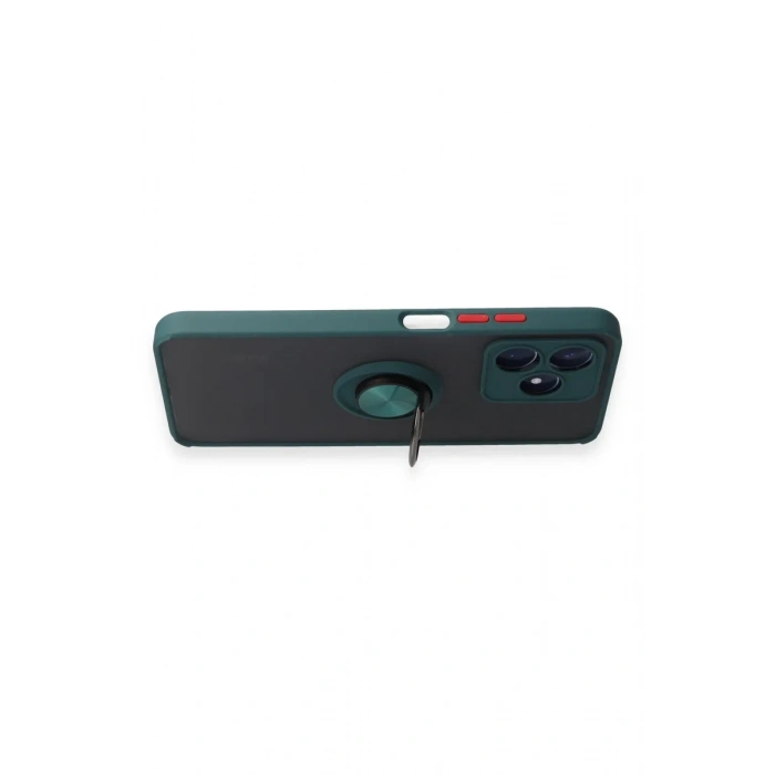 Newface Realme C53 Kılıf Montreal Yüzüklü Silikon Kapak - Yeşil