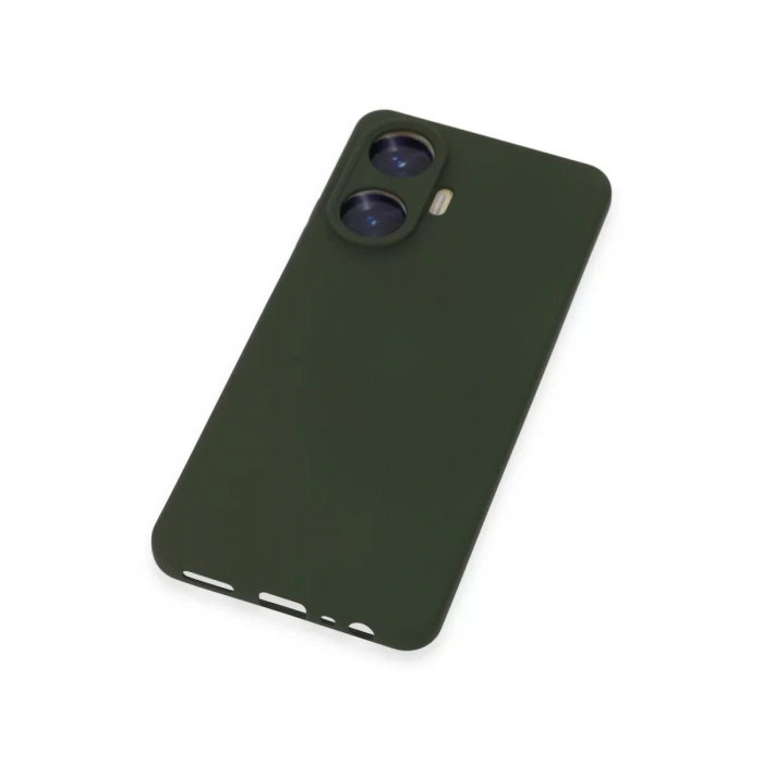 Newface Realme C55 Kılıf Nano içi Kadife Silikon - Koyu Yeşil