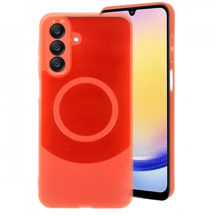 Newface Samsung A16 5G Kılıf Maya Karbon Kapak - Kırmızı
