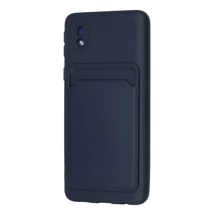 Newface Samsung Galaxy A01 Core Kılıf Kelvin Kartvizitli Silikon - Lacivert